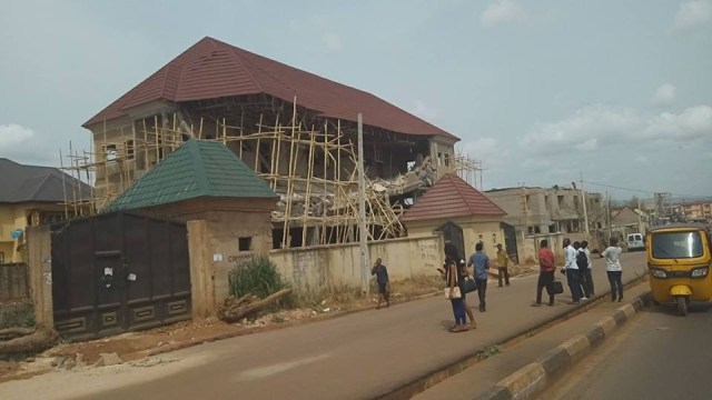 20 Escape Death As Unapproved Building Of House Of Assembly Speaker Collapses [Photos]