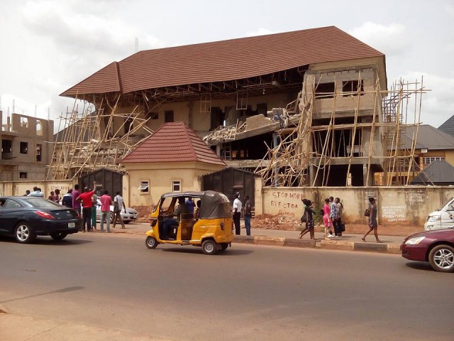 20 Escape Death As Unapproved Building Of House Of Assembly Speaker Collapses [Photos]