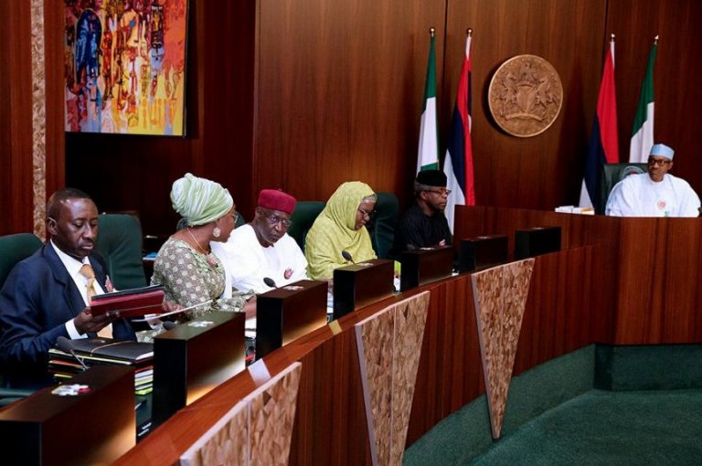 See What Abba Kyari and Head Of Service Was Spotted Doing At FEC Meeting [Photos]