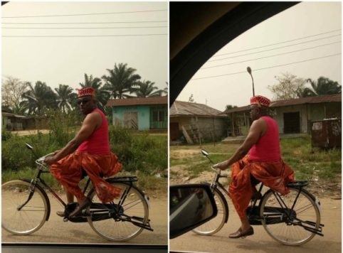 #FuelScarcity: House Of Reps Member, Loveth Idisi Rides A Bicycle To An Event