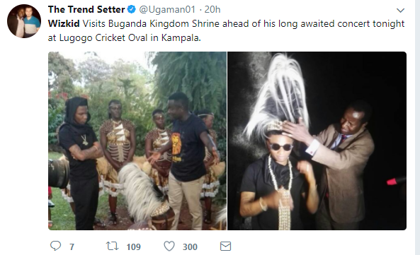 Wizkid Conferred with A Chieftaincy Title In Uganda [Details]