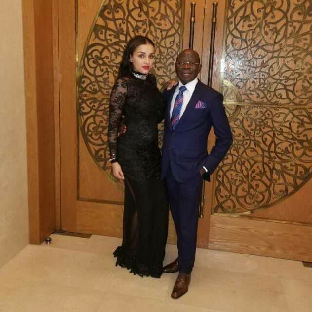 Adams Oshiomhole New Look as He Poses with His Beautiful Wife at an Event [Photo]