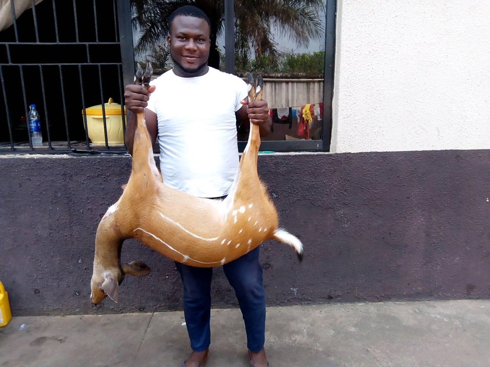 Excited Man Shows Off His Skill After Hunting Expedition in Owerri, Imo State[Photos]