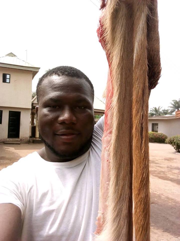 Excited Man Shows Off His Skill After Hunting Expedition in Owerri, Imo State[Photos]