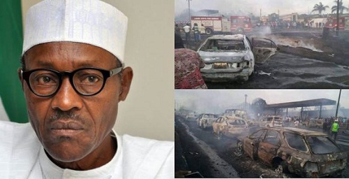 Lagos Tanker Explosion: President Buhari Weeps Endlessly, Expresses Shock and Sorrow