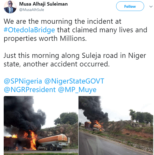 Tragedy Everywhere As Another, Fuel Tanker Collide On Suleja-Minna Road [Photos]