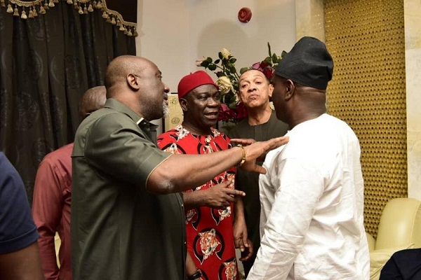 Dino Melaye, Ben Bruce, Godswill Akpabio, Olisa Metuh, Others Visit Deputy Senate President Ike Ekweremadu At His Home [Photos]