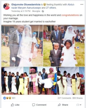 Photos of 19-Years-Old Nigerian Secondary School Students As They Get Married