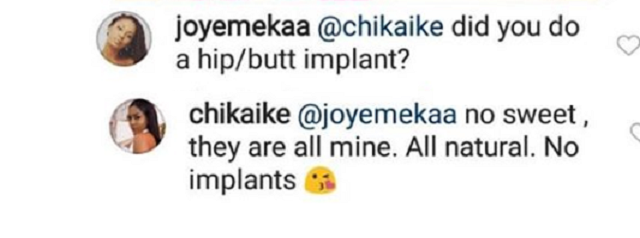 Between Actress Chika Ike And A Fan Who Asked Her If She Had Butt/Hips Implants