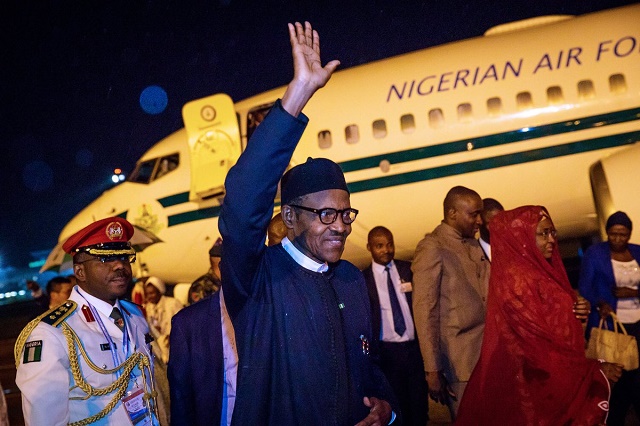 Photos of President Buhari As He Arrives Nigeria from China