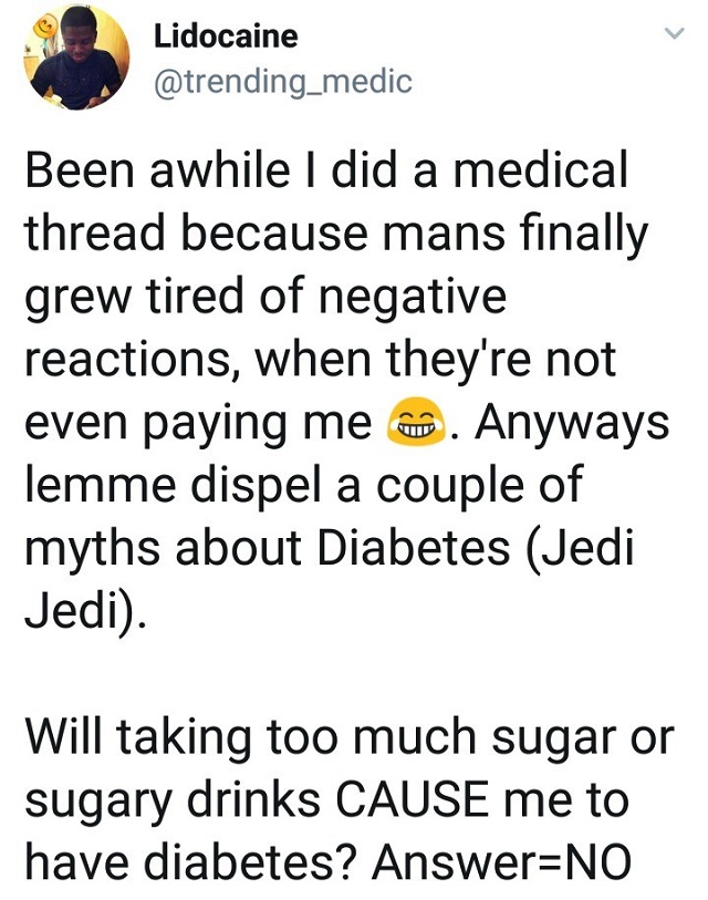 ‘Taking Too Much Sugar or Sugary Drinks Does Not Cause Diabetes’ – This Is What Really Causes Diabetes, Nigerian Doctor Reveals