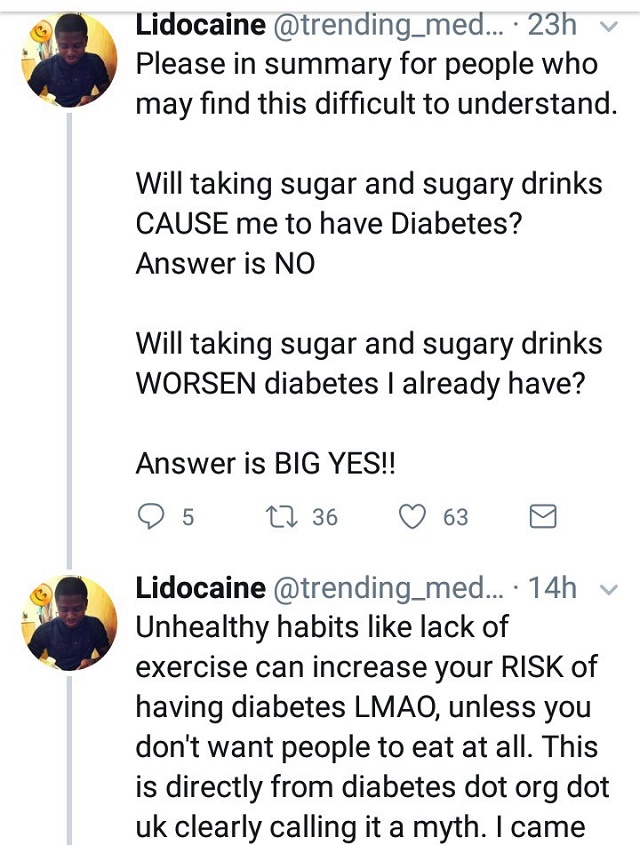 ‘Taking Too Much Sugar or Sugary Drinks Does Not Cause Diabetes’ – This Is What Really Causes Diabetes, Nigerian Doctor Reveals