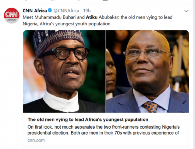 See Nigerians Hilarious Reaction after CNN Shades Buhari and Atiku