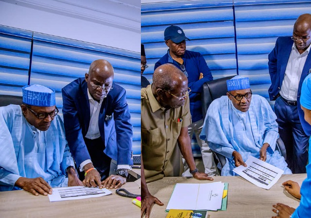 #NigeriaDecides: Photos of President Buhari as He Visits APC Situation Room in Abuja