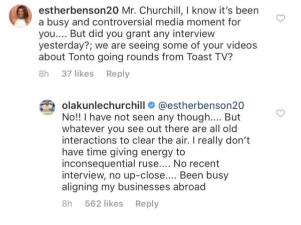 Tonto Dikeh’s Ex-Husband Churchill Breaks Silence