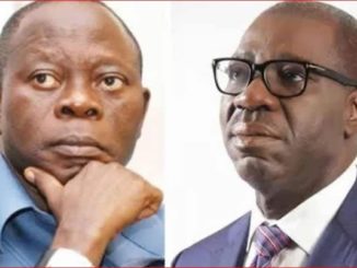 Edo State Governor, Godwin Obaseki has apparently drawn the battle line against the immediate past Governor and All Progressives Congress, APC, National Chairman, Adams Oshiomhole in a trending video online. In the video, Obaseki said he had endured so much as a governor, as he had not been able to nominate one person for a federal appointment which he said were made at the central every day. He said they called him from the Senate all the time whether he was aware of a particular appointment or not and that he had always kept quiet in the midst of the provocation. According to him, “I endured so much as a governor, as governor I mean I have not been able to nominate somebody for federal appointment and meanwhile federal appointments are made every day, they call me from the senate and said are you aware of this? I keep quiet. “I cannot be governor and not be governor, I should be able to make decision, I made decision that are in the best interest of Edo State. Even within our politics, isn’t it ironic that in a state where you have one party ruling and has all 24 seats in the House of Assembly, we have this kind of crisis and at the centre, we have our own person who is supposed to superintend this?”