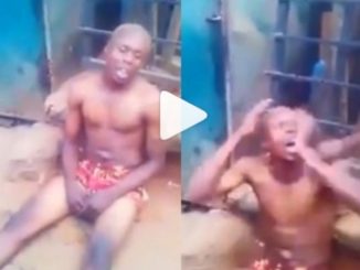 Yahoo Boy Openly Runs Mad, Confesses Using His Dad for Money Ritual [Video]