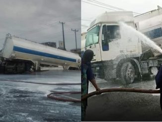 Serious Tension as Another Tanker Fully Loaded With Petrol Crashes in Onitsha [Photos]