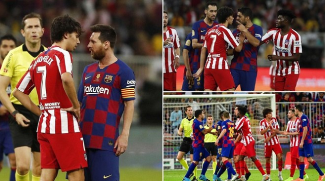 Messi Gets in a Fight with Athletico Stars as Barca Lose In Spanish Super Cup