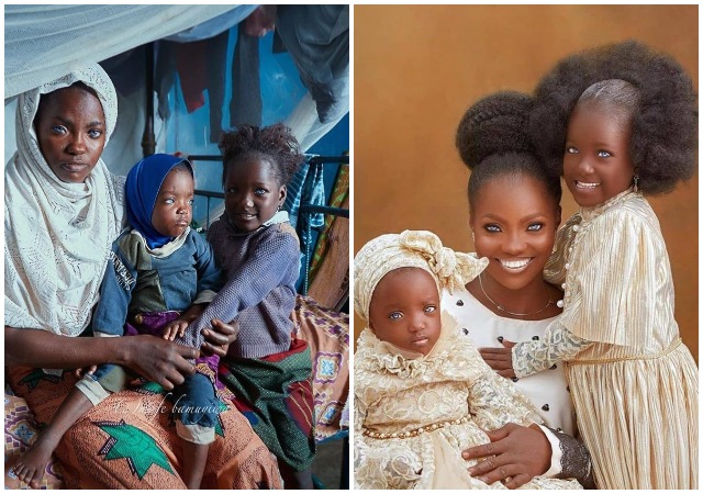 See Beautiful New Photos Of Woman With Blue Eyes And Her Daughters Who Were Abandoned