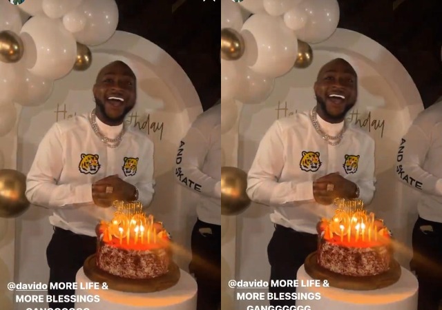 Singer, Davido says a prayer as he celebrates 29th birthday in style [Video/photo]