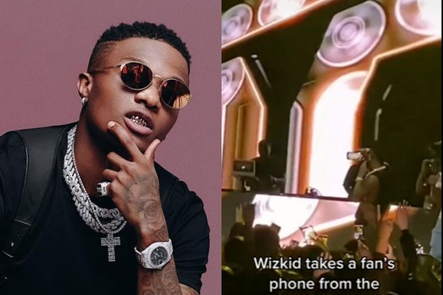 Moments Wizkid took phone from Fan at Concert, Records Himself; Returns Phone Back to Owner –Video