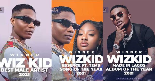 Wizkid Wins 5 Awards at the 2021 African Entertainment Awards USA