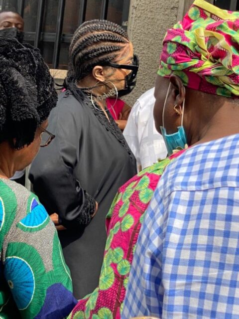 Weeks After dragging James Brown, Bobrisky spotted at embassy, submitting student visa application [Photos]