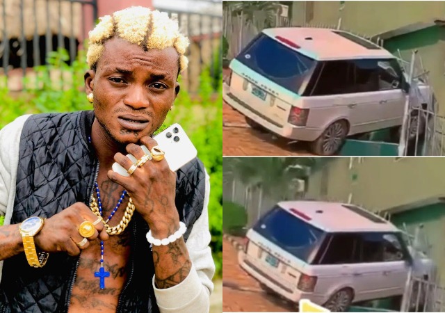 Singer, Portable crashes his Range Rover after been barred from Canada