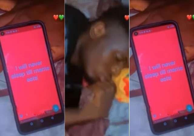 ”I will never sleep till mama eats” - Young man falls asleep while trying to update his status [Video]