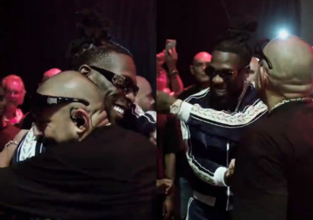 Sean Paul happy as Burna boy shows up at his concert (video)