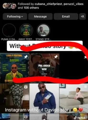 Davido makes some changes on his Instagram page, unfollows Late Ifeanyi IG account, DJ Cuppy and Femi Otedola