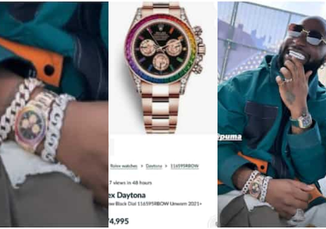 “Life No Balance”- Reactions as Davido Rocks N259m Rolex Wristwatch As He Makes Comeback on Social Media