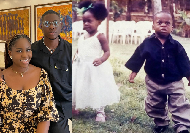 “You go dey stubborn” – Cute childhood and adult photos of Nigerian twins stir reactions online