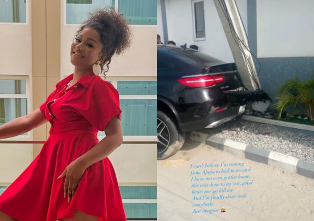 “I am finally done with everybody” -BBNaija Phyna rages as a friend damages her benz