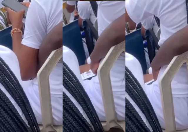 “What a rubbish” – Video trends as female corps member lets her male colleague touch her intimately at Camp (Watch)