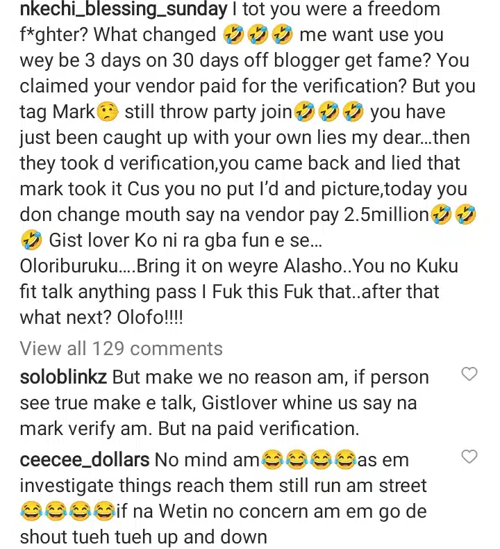 Nkechi Blessing mocks Gistlover after reportedly being scammed of N2.5M