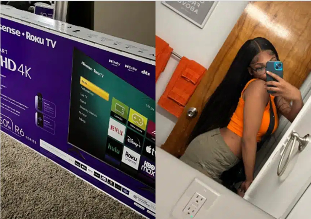 “1 year dating anniversary” – 15-yr-old girl receives 50-inch TV from