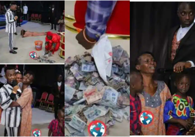 “Next time do it private” – Reactions as pastor gifts widow who treks to church all offering money