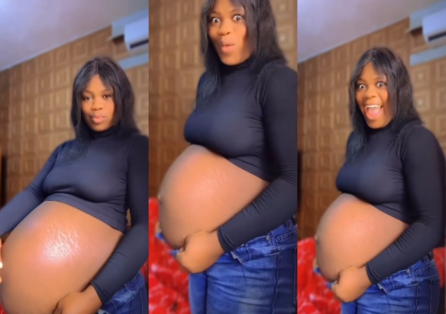 “Do You Want to Kill the Baby” - Pregnant Lady Gets Social Media Users Talking as She Swiftly Turns Her Heavy Baby Bump to Almost a Flat Stomach [Video]