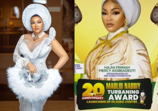 “This is not the Islam the Prophet left for us”- Muslim critic tackles Mercy Aigbe over her new title from the Muslim community