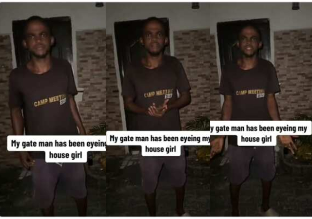 "Madam U get feelings for this guy, Yes or No"- Reactions as Nigerian Woman Discovers Her Gate Man and Maid Are Lovers