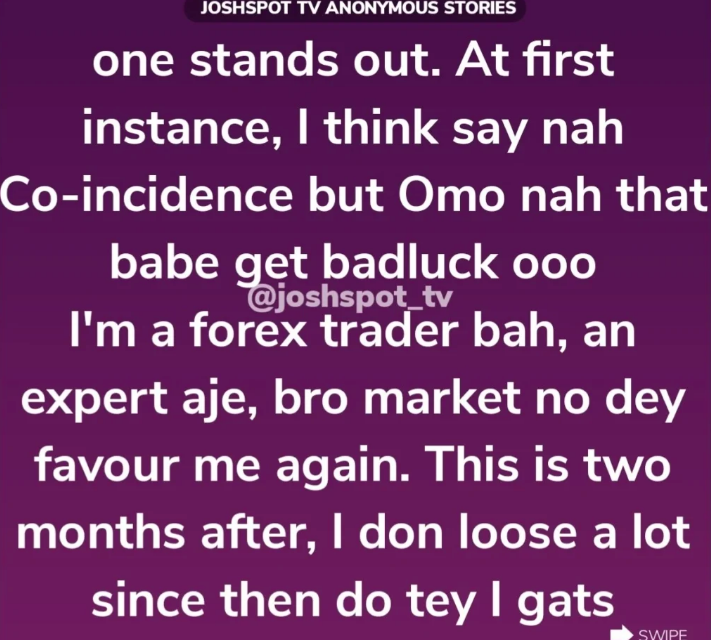 Forex trader seeks spiritual deliverance after becoming extremely broke since sexual intercourse with lady