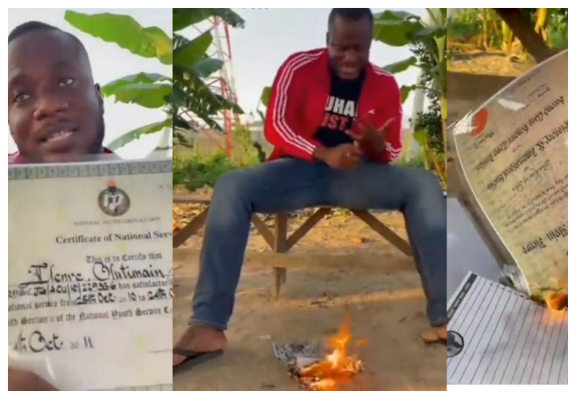 Varsity graduate burns certificates for lack of job