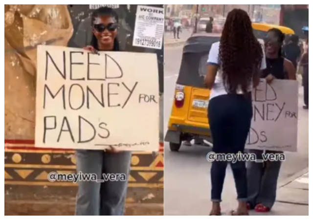 “Why do I find this disturbing” - Reactions as Lady begs for money to buy sanitary pads on street