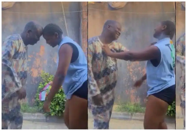 “She’s loved at home unlike most of you” – Reaction as Lady loses to father in a cute dancing video