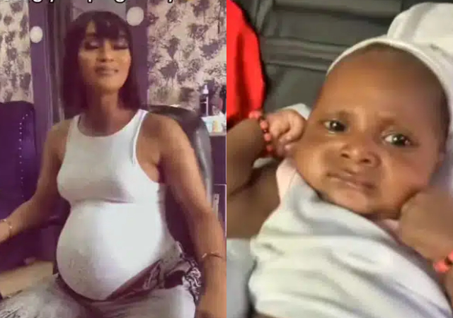 “Na you born am” - Nigerian mom sparks reactions as she shares pregnancy attitude, baby imitates