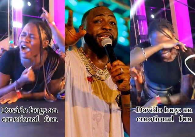 “She has never even cried like this while praying” – Reactions as Ugandan lady moved to tears by Davido’s performance