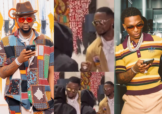 "Na wizkid way shake am I blame sha"- Mixed reactions as Kizz Daniel greets Wizkid 'rudely'