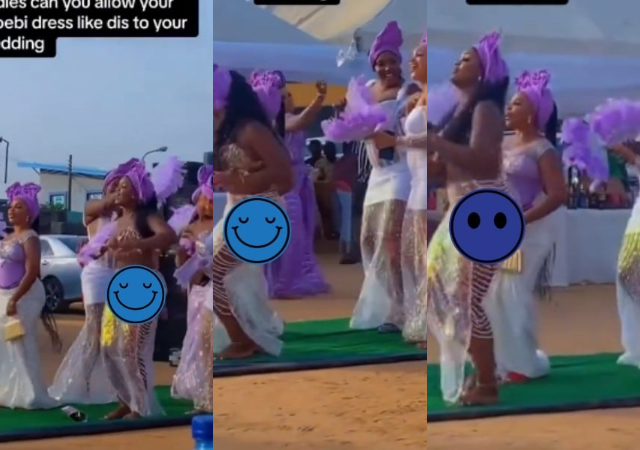 “I’m not the blide I’m the half nak3d flend of the blide” - Asoebi ladies’ outfits to wedding triggers reactions online